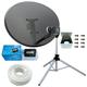 SSL Satellites Compatible with Sky or Freesat - Satellite Tripod & Dish Set for Caravan, Camping, Motorhome - Comes w/Tripod, MK 4 80cm Sky Dish, Quad LNB, 10M White Twin Coax Cable, Satellite Finder