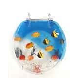 Daniels Bath Fish Decorative Round Toilet Seat Polyresin Toilet Seats | 2 H x 14 D in | Wayfair Toilet Seat FISH AQUARIUM BLUE 17''