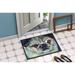 Caroline's Treasures Pug in Thought Non-Slip Outdoor Door Mat 18.0 W x 27.0 D in black/brownRubber in Black/White | Rectangle 1'6" x 2'3" | Wayfair