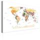 murando Pinboard World Map 120x80 cm / 47,2x31,5" 1 pc Cork Board & Canvas Print On Non-Woven Material XXL Memoboard Noticeboard Message Board Image Picture Home Decor Wall White k-B-0010-p-b