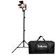 Video Spotlight Fresnel Tungsten Continuous Lighting Kit, 150W Spotlight with Tripod Bag and Light Stand, Fill Light for Studio YouTube Product Photography Microfilm Shooting, One Set