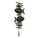 Cohasset Gifts & Garden Bonefish Double Wind Chime Wood in Brown | 36 H x 10 W x 10 D in | Wayfair 548D