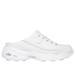 Skechers Women's D'lites - Bright Sky Shoes | Size 10.0 | White/Silver | Leather/Synthetic/Textile