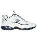 Skechers Men's Energy - After Burn Sneaker | Size 13.0 Wide | White/Navy | Leather/Synthetic/Textile