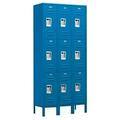Salsbury Industries Standard Metal Locker - Triple Tier-3 Wide - Blue - Assembled