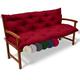 Beautissu Garden Bench Cushion 180x50x50cm Flair BR – Comfortable Outdoor Seat Cushion with Backrest for Swing or 3 Seater Bench Cushion – Red
