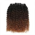 YanT HAIR 8A Grade Peruvian Virgin Hair Kinky Curly Human Hair Weave Bundles 22 24 26 Inches #T1b/4/30 Color