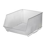 YBM Home Wire Mesh Stacking Storage Bin Container 15 in. L x 11 in. W x 8 in. H Adult Silver
