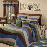 Momentum Grande Bedspread Indigo/Sand, Queen 24" drop, Indigo/Sand