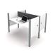 Bestar Pro-Biz Double Face-to-Face Workstation w/ 5 Privacy Panels Benching Desks, Wood in Gray/White | 43 H x 62.5 W x 56.1 D in | Wayfair