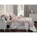 House of Windsor Beautiful Floral Vintage Patchwork Quilted Bedspread/Throw with 2 Pillow Shams (Maison) (Super King)