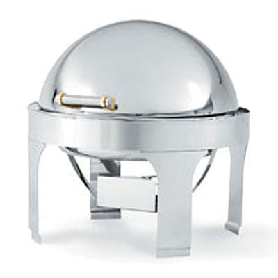Vollrath 46265 6 qt. New York, New York Retractable Dripless Round Chafer with Brass Trim