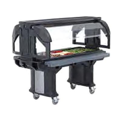 Cambro VBRHD6110 Black 6' Versa Food / Salad Bar with Heavy Duty Casters