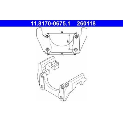 ATE Halter, Bremssattel hinten rechts links für VOLVO 30665017 8602902 11.8170-0675.1