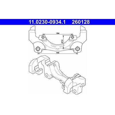 ATE Halter, Bremssattel vorne rechts links für LAND ROVER FORD VOLVO 1384687 6G91-2B135-AC LR000567 11.0230-0934.1