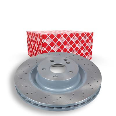 FEBI BILSTEIN Bremsscheibe vorne rechts links Gelocht/innenbel. 350mm für MERCEDES-BENZ A2214211112 2214211112 A2214210012 26406 Image