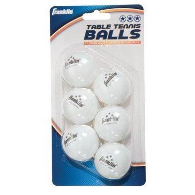 Ping Franklin Sports 2282 6-Pack White 1-Star Table Tennis Balls