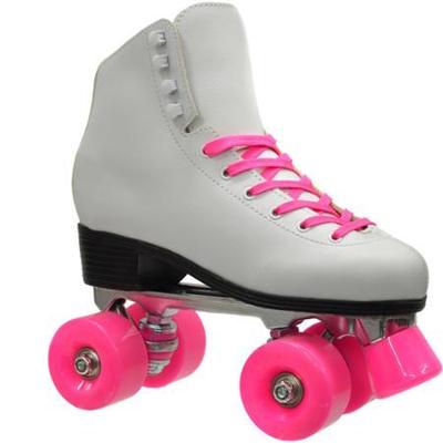 Epic Classic White and Pink Quad Roller Skates