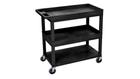 Luxor Luxor High Capacity Cart with 2 Tubs and 1 Flat Shelf