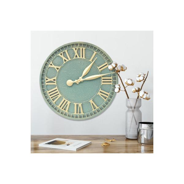 whitehall-products-geneva-16"-wall-clock-metal-in-gray-brown-|-16-h-x-16-w-x-1.25-d-in-|-wayfair-02249/