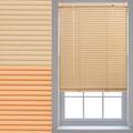 FURNISHED Wood Effect PVC Venetian Window Blinds Trimmable Home Office Blind New - Natural 195cm x 150cm