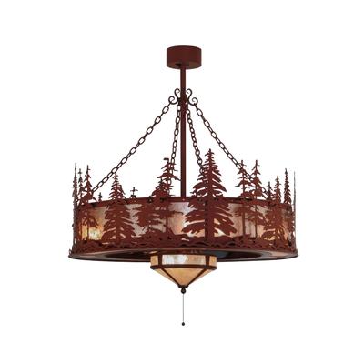 Meyda Tiffany 44w Tall Pines W/fan Light Chandel-Air 144121