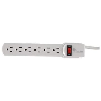 GE Six Outlets Three Wire Power Strip (6 - 9ft)