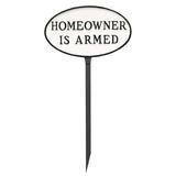 Montague Metal Products Inc. Homeowner Is Armed Statement Garden Sign Metal | 6 H x 10 W x 0.25 D in | Wayfair SP-54sm-LS-WB