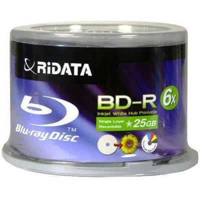 RiDATA BDR-256-RDIWN-CB50 Blank 25GB 6X BD-R BluRay Disks (50-Pack)