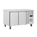 Polar Refrigeration U-Series 230W Double Door Counter Fridge 228 Litre, Stainless Steel, -2Â°C to 5Â°C, 860(H)x1360(W)x600(D)mm, 2 Shelves, Energy Rating B, Usable Capacity: 310 Ltr, R600a, G377