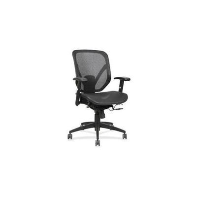 Lorell Mesh Seat/back Mid-back Chair - Black Seat - Black Back - Plastic Frame - 27" X 25.6" X 42.5"