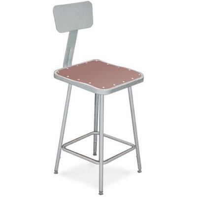 National Public Seating 6300 Square Stool w/ Backrest - Adjustable Height (19" - 27" H)