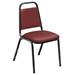 National Public Seating 9108-B Standard Vinyl Padded Stack Chair Burgundy Vinyl/ Black