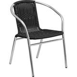 Flash Furniture Aluminum and Black Rattan Commercial Indoor-Outdoor Restaurant Stack Chair screenshot. Chairs directory of Office Furniture.