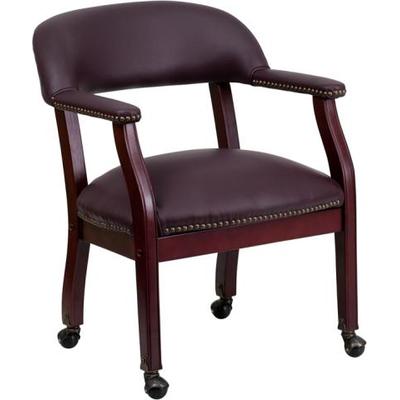 Flash Furniture B-Z100-LF19-LEA-GG Burgundy Leather Conference Chair with Casters B-Z100-LF19-LEA-G