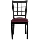Flash Furniture Black Window Back Metal Restaurant Chair With Burgundy Vinyl Seat screenshot. Chairs directory of Office Furniture.