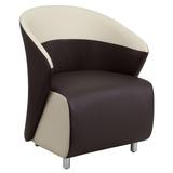 Flash Furniture Dark Brown Leather Reception Chair with Beige Detailing, ZB-8-GG screenshot. Chairs directory of Office Furniture.