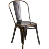 Flash Furniture Distressed Metal Indoor Stackable Chair, Copper screenshot. Chairs directory of Office Furniture.