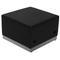 Flash Furniture HERCULES Alon Series Black Leather Ottoman with Brushed Stainless Steel Base, ZB-803