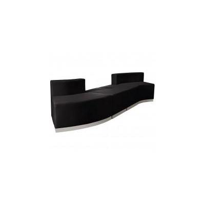 Flash Furniture HERCULES Alon Series Black Leather Reception Configuration 4 Pieces, ZB-803-860-SET-