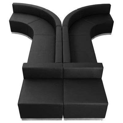 Flash Furniture HERCULES Alon Series Black Leather Reception Configuration 8 Pieces, ZB-803-620-SET-