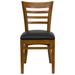 Flash Furniture HERCULES Cherry Ladder Back Wooden Restaurant Chair - Black Vinyl Seat- XU-DGW0005LA