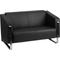 Flash Furniture HERCULES Gallant Series Contemporary Black Leather Loveseat with Stainless Steel Fra