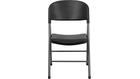 Flash Furniture HERCULES Plastic Armless Folding Chair With Charcoal Frame; Black; 4/Pack