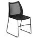 Flash Furniture HERCULES Series 661 lb. Capacity Black Sled Base Stack Chair with Air-Vent Back, RUT