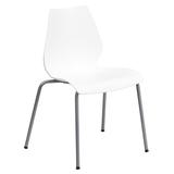 Flash Furniture HERCULES Series 770 lb. Capacity White Stack Chair with Lumbar Support and Silver Fr screenshot. Chairs directory of Office Furniture.
