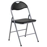Flash Furniture HERCULES Series Black Vinyl Metal Folding Chair with Carrying Handle, YB-YJ806H-GG screenshot. Chairs directory of Office Furniture.