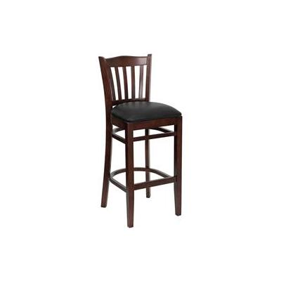 Flash Furniture HERCULES Series Mahogany Finished Vertical Slat Back Wooden Restaurant Bar Stool (FL