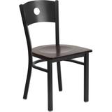 Flash Furniture Hercules Series Black Circle Back Metal Restaurant Chair - Walnut Wood Seat - Flash screenshot. Chairs directory of Office Furniture.