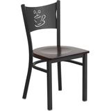 Flash Furniture Hercules Series Black Coffee Back Metal Restaurant Chair - Walnut Wood Seat - Flash screenshot. Chairs directory of Office Furniture.